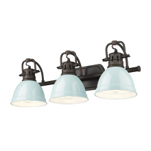 Golden 3602-BA3 RBZ-SF - Yep by Golden Lighting Duncan 3-light Vanity in Rubbed Bronze and Seafoam shade